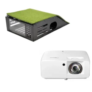 Optoma ZH450ST Short Throw Projector + Floor Mounted Case Bundle for Golf Simulators